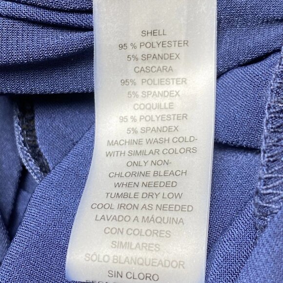 Vince Camuto Women’s Twist Front Jersey Jumpsuit Size L Navy Blue V-Neck - Picture 3 of 8